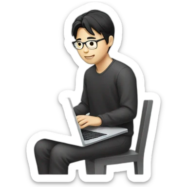 asia-glass-man-black-hair-with-laptop sticker
