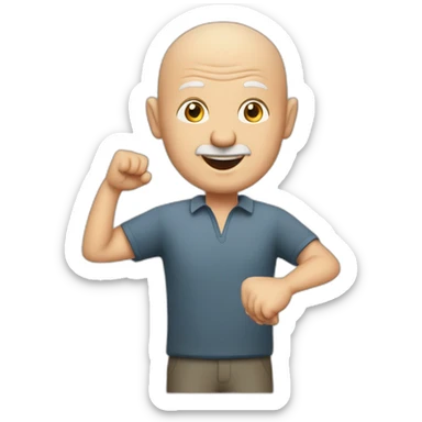 European bald IT guy in his sixties playing darts sticker