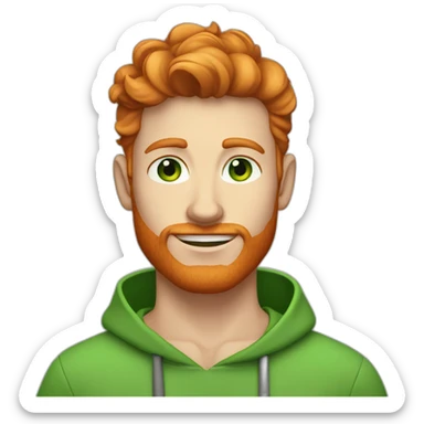 Ginger haired hunk with green eyes  sticker