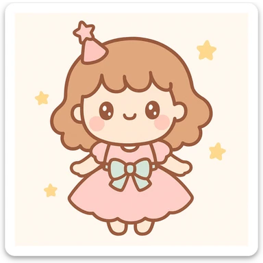 party dress, cute and playful, kawaii style sticker