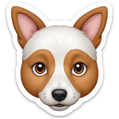 a fully white jack russell the size of a kelpie with light brown ears and a light brown patch on one eye sticker