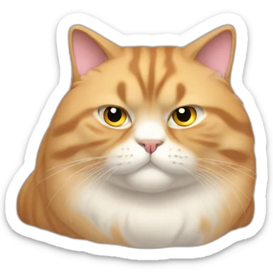 extra large huge fat obese fluffy cat sticker