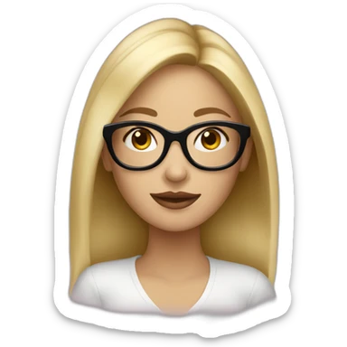 Designer blonde girl with black glasses sticker