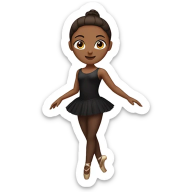 ballerina in black leotard with dark brown bun on the head sticker