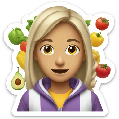 Platter with girl in sweatsuit sticker