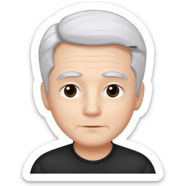 pure white hair, cute mature Boy, black eye brows sticker