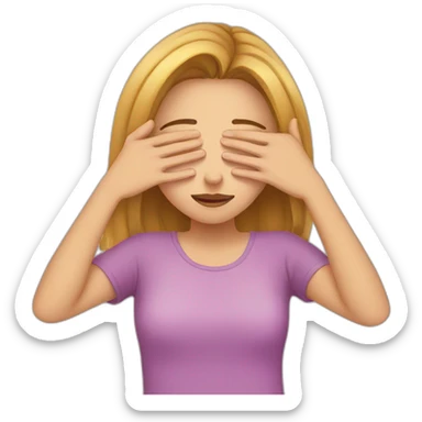 girl covering her eyes sticker