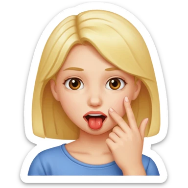 Chica mordiendose el dedo sticker