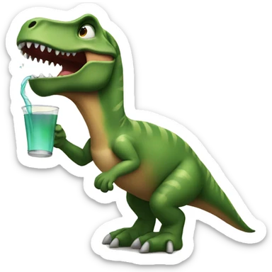 Trex drinking a truly sticker