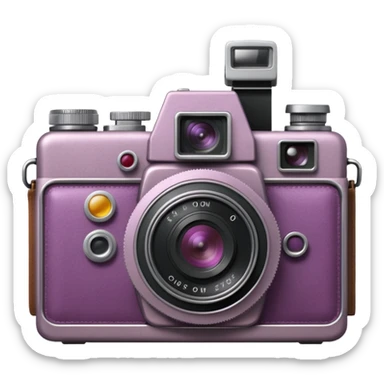 Mauve vintage camera sticker