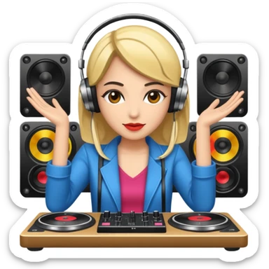 woman dj sticker