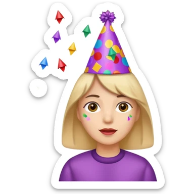 Happy Birthday Confetti Hat without Human sticker