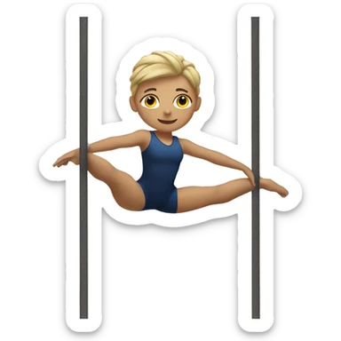 Gymnast on bars sticker