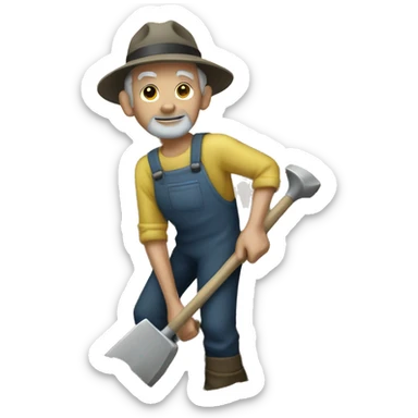 grave digging man sticker