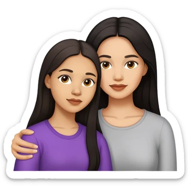 Mother and daughter with Lightskin and Long Dark Hair, twenty six and fourtyfour years old sticker