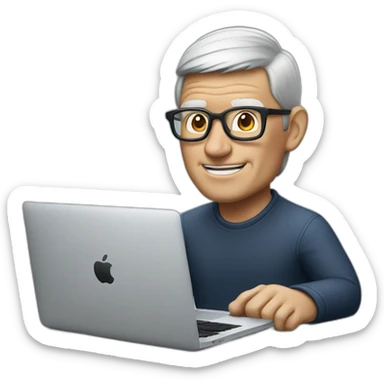 tim cook with a macbook pro sticker