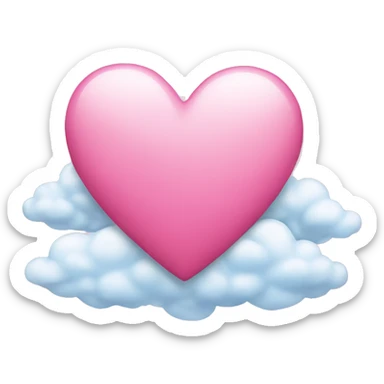Pink heart with clouds sticker