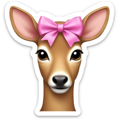 doe wearing a pink bow sticker