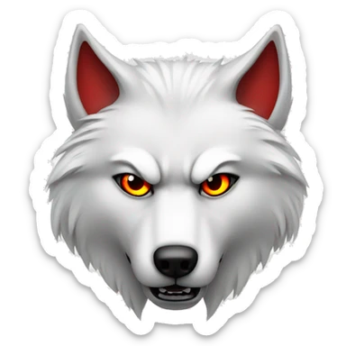 white wolf with red eyes angry sticker