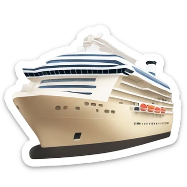 Beige aesthetic Cruise ship sticker