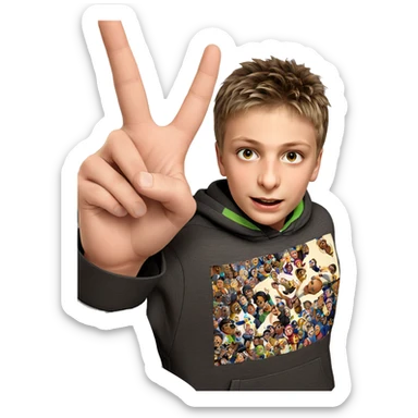 realistic portrait of a boy sticker