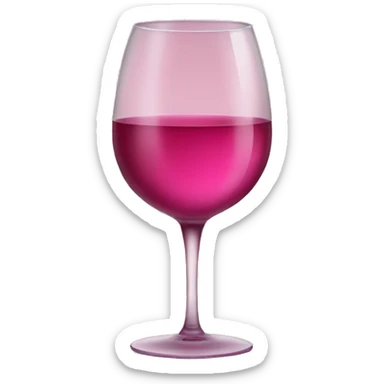 Pink wine and wine glass sticker