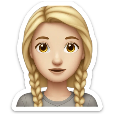 White Girl with freckles, light hair, grey eyes, sticker