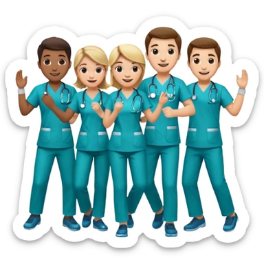 doctors doing cardio dance sticker