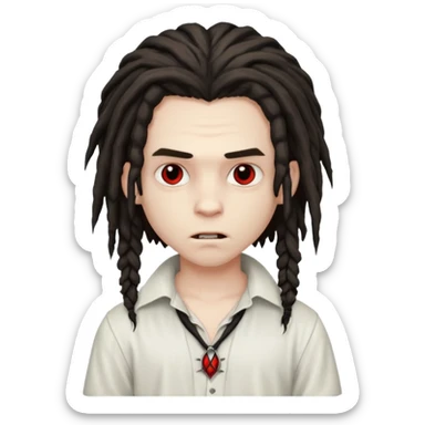 vampire boy with dreadlocks and a white shirt sticker