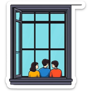 intimate moment by the window sticker