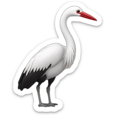 Grue blanche sur fond rouge sticker