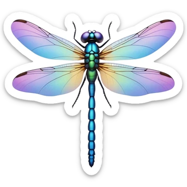 Peaceful Dragonfly change color  keep  black background  sticker