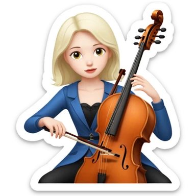 girl playing cello sticker