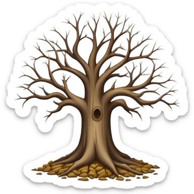 leafless old tree with pile of little trees sticker