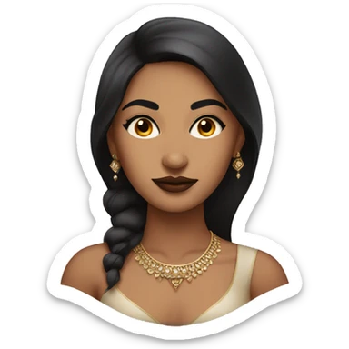 beautiful indian woman with dark brown eyes and nice lipstick sticker