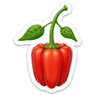 red pepper with green stem sticker