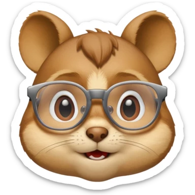 Chipmunk Simon from alvin and the chimpmunks wwith glasses sticker
