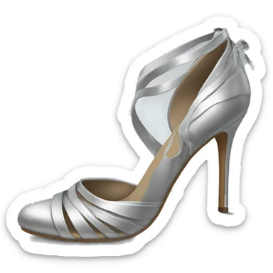Silvery twirls low heels sticker