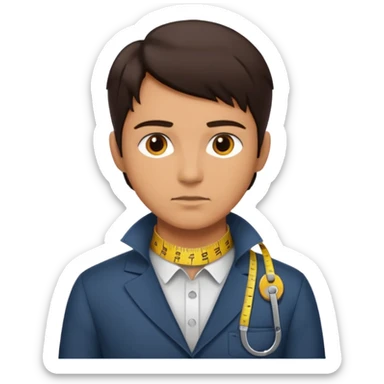 Tailor with Measuring Tape around neck  sticker