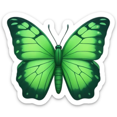 Green butterfly sticker