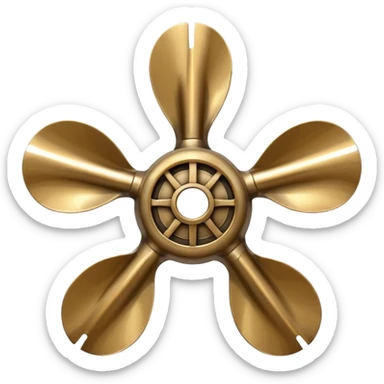 4 blade B-series  marine propeller, make it rounder and the bone is not visible sticker