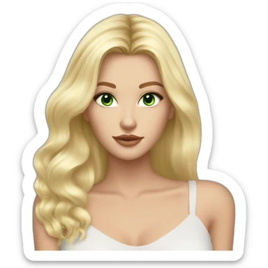 my beautiful blonde, green eyed, russian friend, with beautiful hair, that look like a super model sticker