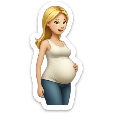 pregnant woman, European sticker