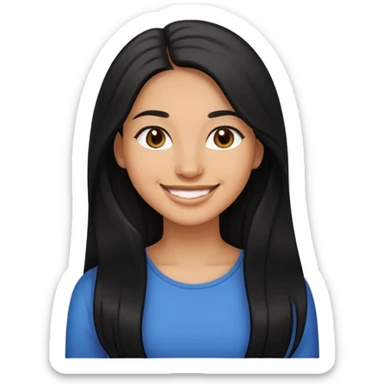 Mujer dentista de piel morena clara con cabello negro largo sonriente  sticker