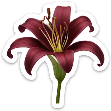 realistic burgundy lily sticker