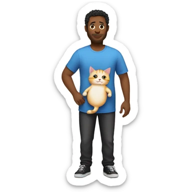 pregnant man with a cat suit sticker