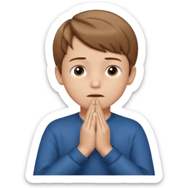 boy asking for silence sticker