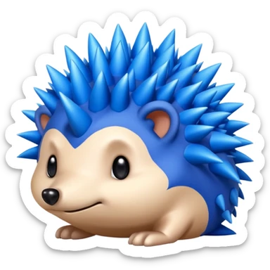  A blue hedgehog with 6 spines only face no whiskers sticker