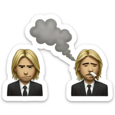 Obama smokes with Kurt Cobain  sticker