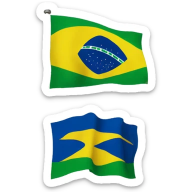 Brazil national flag + Ecuador national flag  sticker